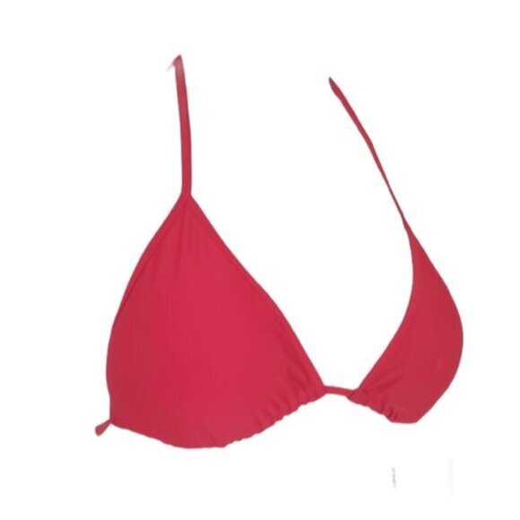 NWT ZERACA Womens Bikini Top Medium Red Triangle Padded Adjustable Straps Halter - Picture 7 of 7